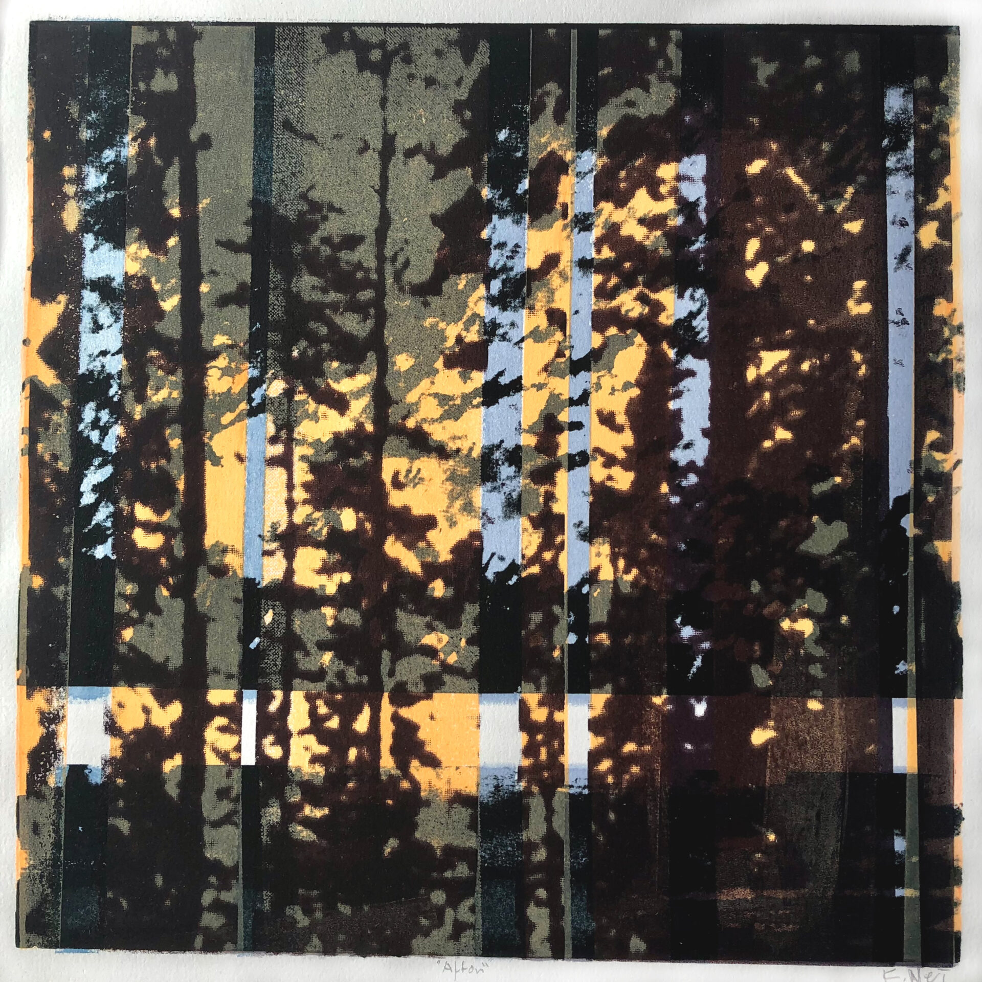 Konstverk av Kerstin Neij-Afton - serigrafi monotypi